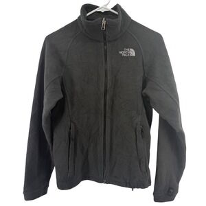 The North Face Womens Black Full Zip Fleece Jacket Mock Neck Small S/P